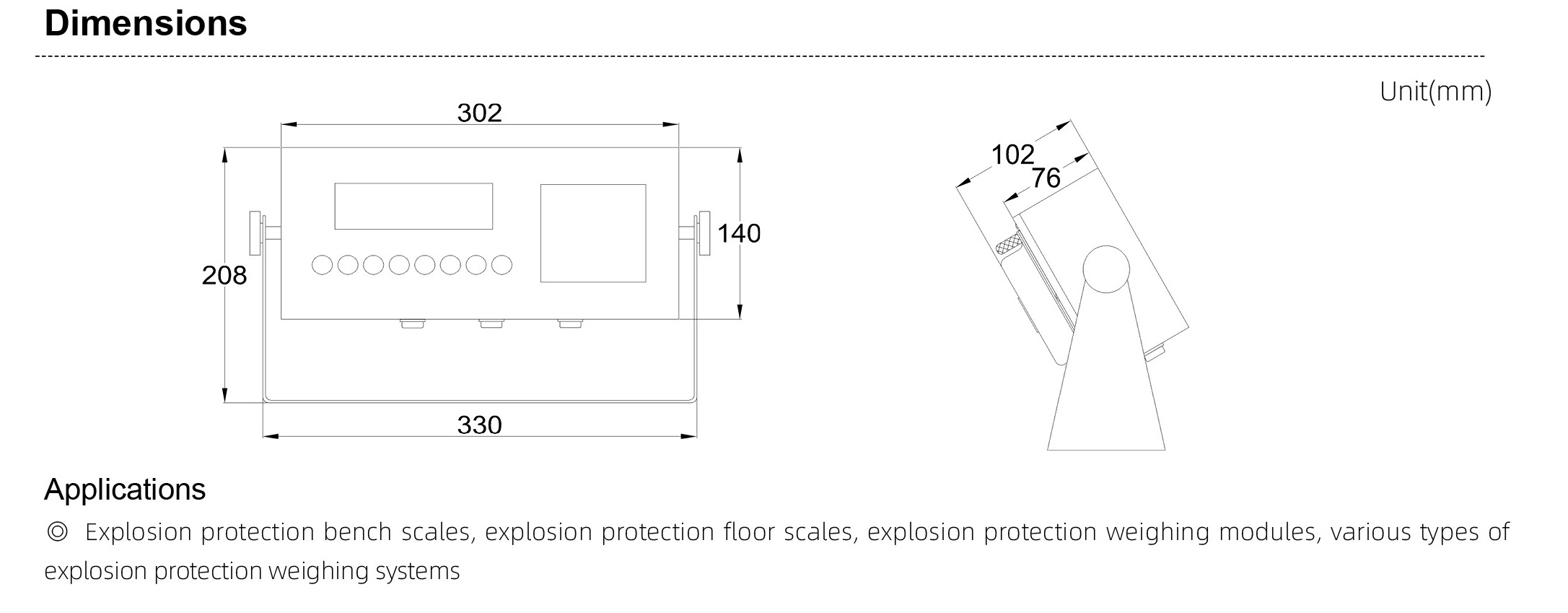XK3150-Ex-P deminsion
